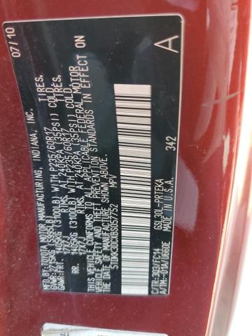 Photo 10 from auction – 2011 TOYOTA SIENNA LE with VIN 5TDKK3DCXBS057752