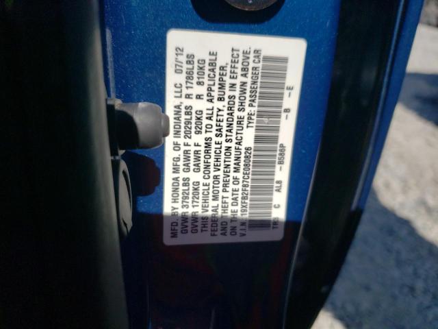 Photo 10 from auction – 2012 HONDA CIVIC EX with VIN 19XFB2F87CE080826