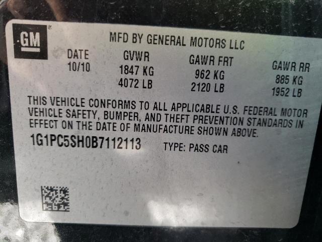 Photo 10 from auction – 2011 CHEVROLET CRUZE LS with VIN 1G1PC5SH0B7112113