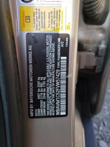 Photo 10 from auction – 2015 BMW X1 SDRIVE2 with VIN WBAVM1C52FVW57429