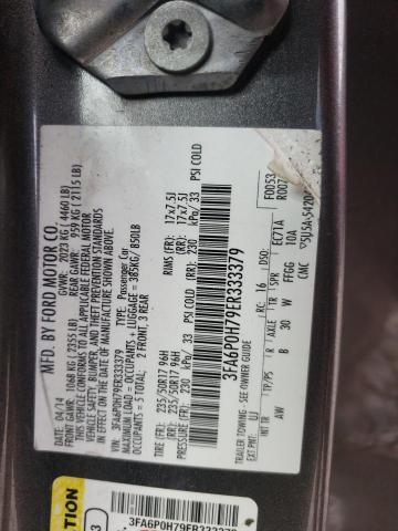 Photo 10 from auction – 2014 FORD FUSION SE with VIN 3FA6P0H79ER333379