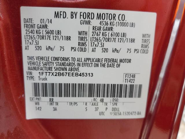 Photo 10 from auction – 2014 FORD F250 SUPER with VIN 1FT7X2B67EEB45313