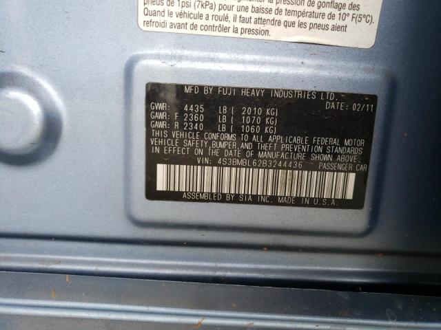 Photo 10 from auction – 2011 SUBARU LEGACY 2.5 with VIN 4S3BMBL62B3244436