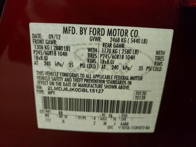 Photo 10 from auction – 2013 LINCOLN MKX with VIN 2LMDJ6JK0DBL15127