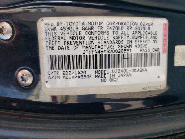 Photo 10 from auction – 2002 LEXUS SC 430 with VIN JTHFN48Y320026851