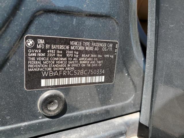 Photo 10 from auction – 2011 BMW 528 I with VIN WBAFR1C52BC750334