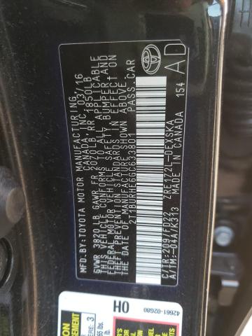 Photo 10 from auction – 2016 TOYOTA COROLLA L with VIN 2T1BURHE6GC633801