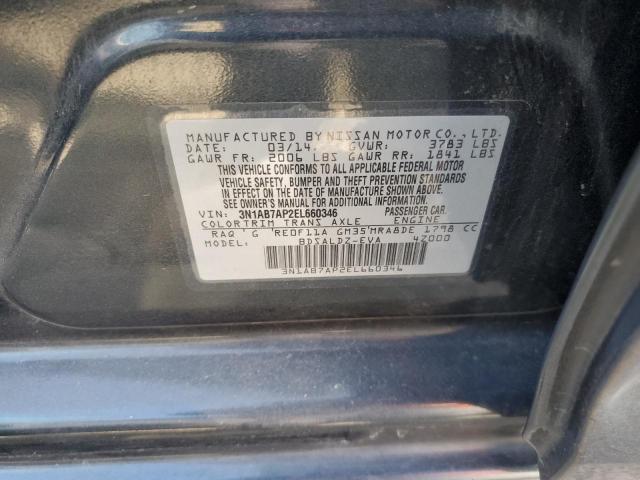 Photo 10 from auction – 2014 NISSAN SENTRA S with VIN 3N1AB7AP2EL660346