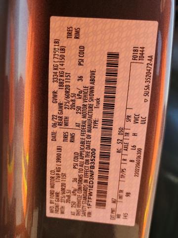 Photo 10 from auction – 2022 FORD F150 SUPER with VIN 1FTFW1ED3NFB35200