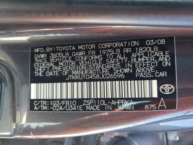 Photo 10 from auction – 2008 TOYOTA SCION XD with VIN JTKKU10458J026596