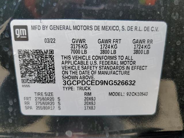 Photo 10 from auction – 2022 CHEVROLET SILVERADO with VIN 3GCPDCED9NG526632