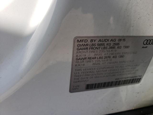 Photo 10 from auction – 2016 AUDI Q5 PREMIUM with VIN WA1D7AFP7GA064784