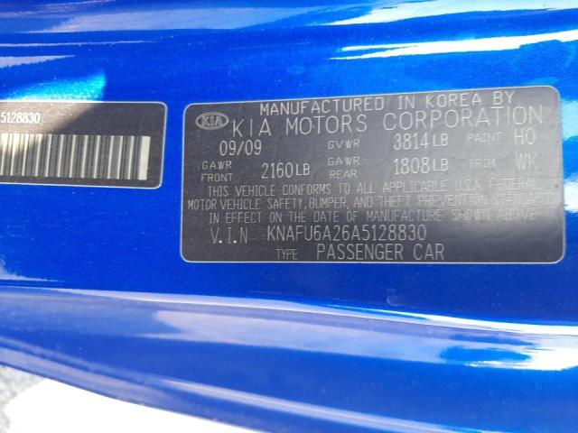 Photo 10 from auction – 2010 KIA FORTE EX with VIN KNAFU6A26A5128830