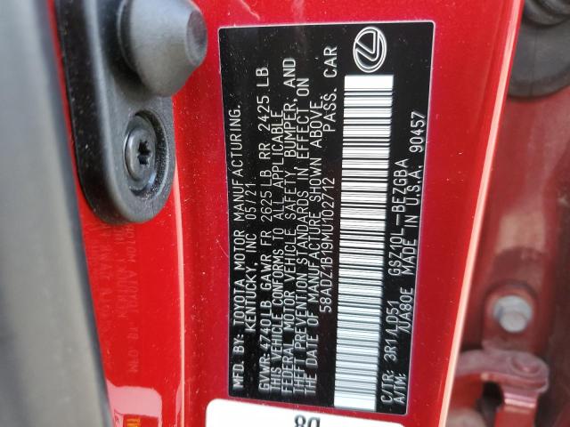 Photo 10 from auction – 2021 LEXUS ES 350 BAS with VIN 58ADZ1B19MU102712