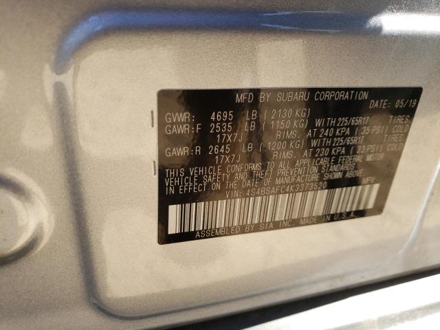 Photo 10 from auction – 2019 SUBARU OUTBACK 2. with VIN 4S4BSAFC4K3373520