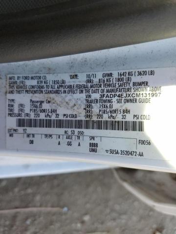 Photo 10 from auction – 2012 FORD FIESTA SE with VIN 3FADP4EJXCM131997