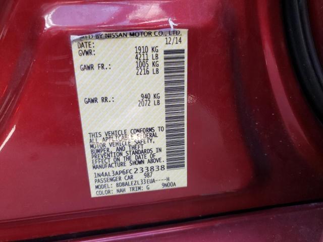 Photo 10 from auction – 2015 NISSAN ALTIMA 2.5 with VIN 1N4AL3AP6FC233838