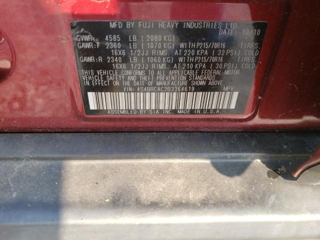 Photo 10 from auction – 2011 SUBARU OUTBACK 2. with VIN 4S4BRCAC2B3364619