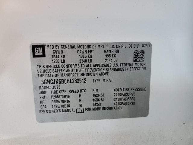Photo 10 from auction – 2017 CHEVROLET TRAX LS with VIN 3GNCJKSB0HL283512