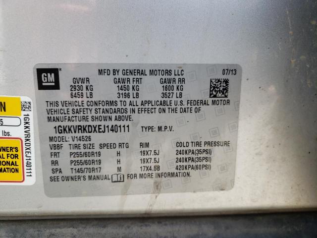 Photo 10 from auction – 2014 GMC ACADIA SLT with VIN 1GKKVRKDXEJ140111