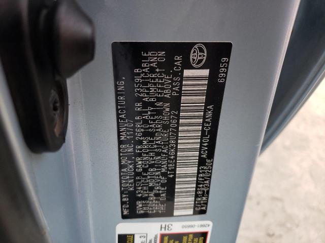 Photo 10 from auction – 2008 TOYOTA CAMRY CE with VIN 4T1BE46K38U770672