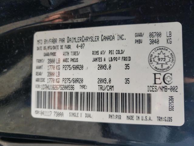 Photo 10 from auction – 2007 DODGE RAM 1500 S with VIN 1D7HU18267S200596