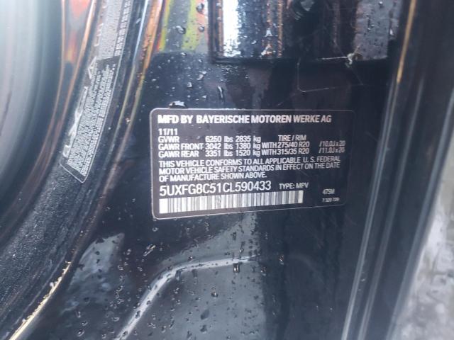 Photo 10 from auction – 2012 BMW X6 XDRIVE5 with VIN 5UXFG8C51CL590433