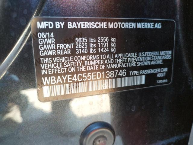 Photo 10 from auction – 2014 BMW 740 LI with VIN WBAYE4C55ED138746