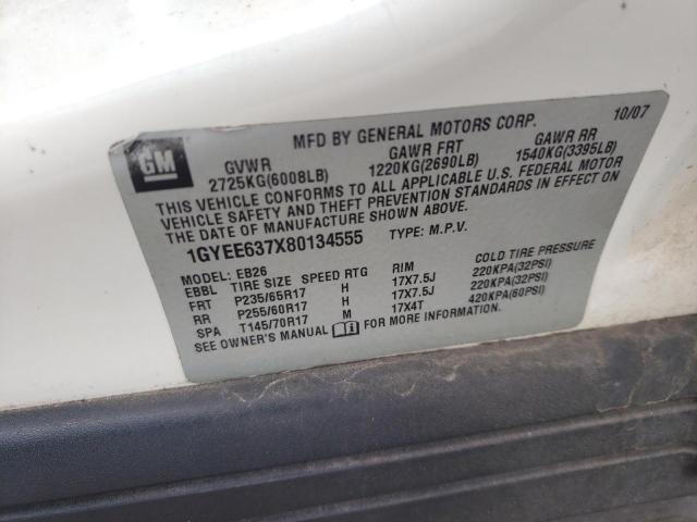 Photo 10 from auction – 2008 CADILLAC SRX with VIN 1GYEE637X80134555