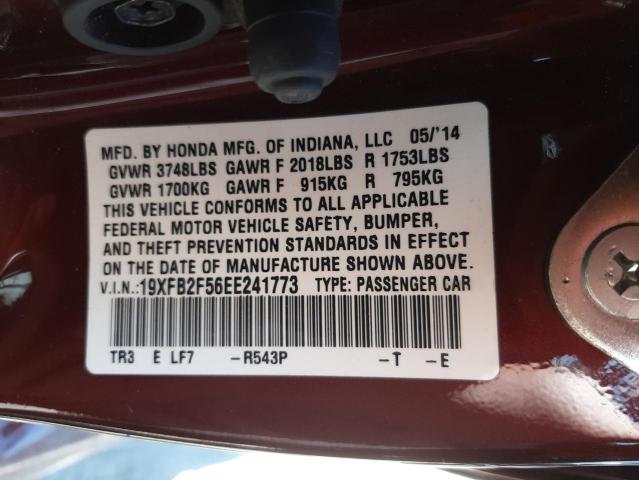 Photo 10 from auction – 2014 HONDA CIVIC LX with VIN 19XFB2F56EE241773