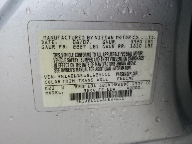 Photo 10 from auction – 2008 NISSAN SENTRA 2.0 with VIN 3N1AB61E68L624611