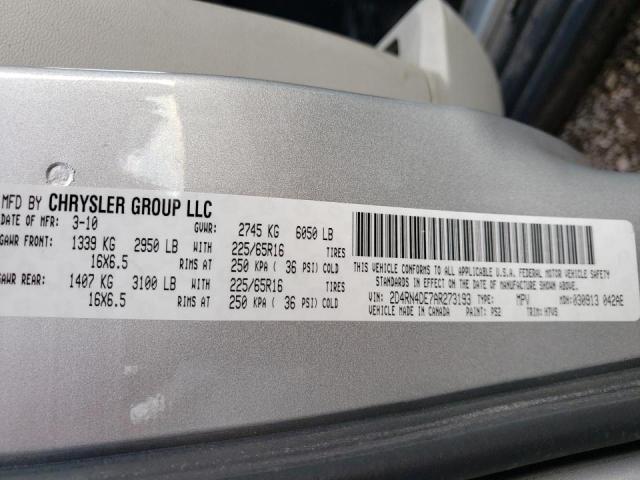 Photo 10 from auction – 2010 DODGE GRAND CARA with VIN 2D4RN4DE7AR273193