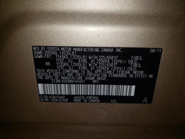 Photo 10 from auction – 2011 TOYOTA RAV4 with VIN 2T3BF4DV9BW145461