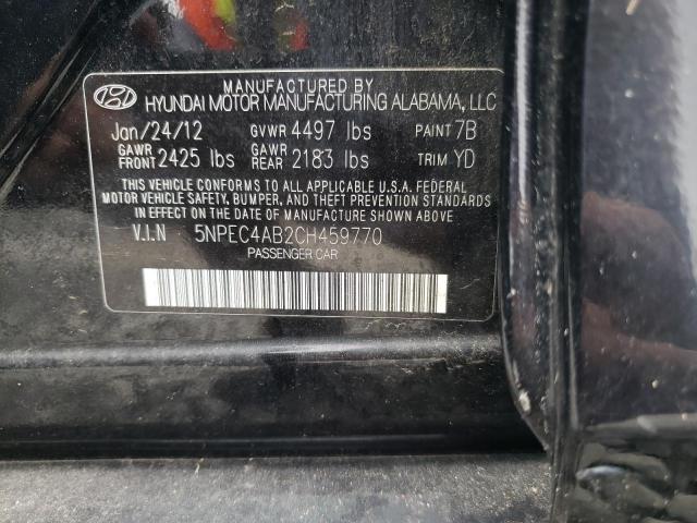 Photo 10 from auction – 2012 HYUNDAI SONATA SE with VIN 5NPEC4AB2CH459770