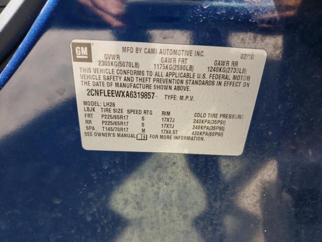 Photo 10 from auction – 2010 CHEVROLET EQUINOX LT with VIN 2CNFLEEWXA6319857