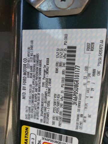 Photo 10 from auction – 2016 FORD FUSION TIT with VIN 3FA6P0SU8GR101177
