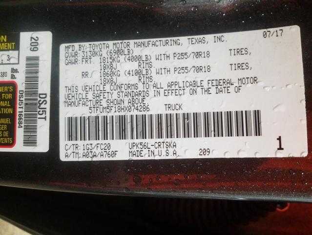 Photo 10 from auction – 2017 TOYOTA TUNDRA DOU with VIN 5TFUM5F18HX074286