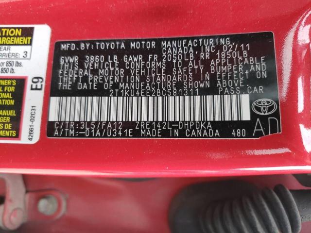 Foto 10 de la subasta – 2011 TOYOTA COROLLA MA con VIN 2T1KU4EE2BC581311
