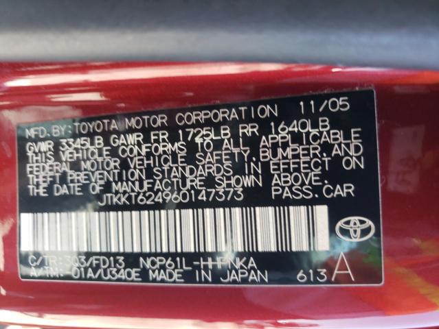 Photo 10 from auction – 2006 TOYOTA SCION XA with VIN JTKKT624960147373