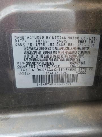 Photo 10 from auction – 2015 NISSAN SENTRA S with VIN 3N1AB7AP1FL687975