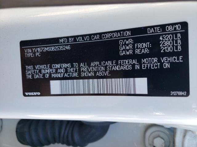 Photo 10 from auction – 2011 VOLVO S40 T5 with VIN YV1672MS0B2535246