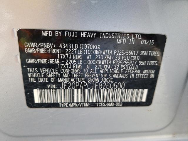 Photo 10 from auction – 2015 SUBARU XV CROSSTR with VIN JF2GPAPC1F8260600