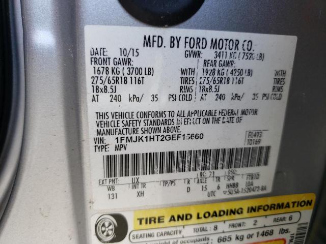 Photo 10 from auction – 2016 FORD EXPEDITION with VIN 1FMJK1HT2GEF15660