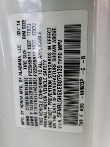 Photo 10 from auction – 2014 HONDA ODYSSEY EX with VIN 5FNRL5H6XEB079139