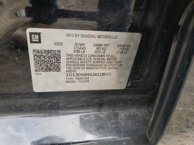 Photo 10 from auction – 2018 CHEVROLET SONIC LT with VIN 1G1JD5SH3J4119933