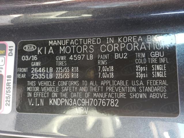 Photo 10 from auction – 2017 KIA SPORTAGE E with VIN KNDPN3AC9H7076782