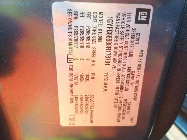 Photo 10 from auction – 2008 CADILLAC ESCALADE E with VIN 1GYFC66888R178791