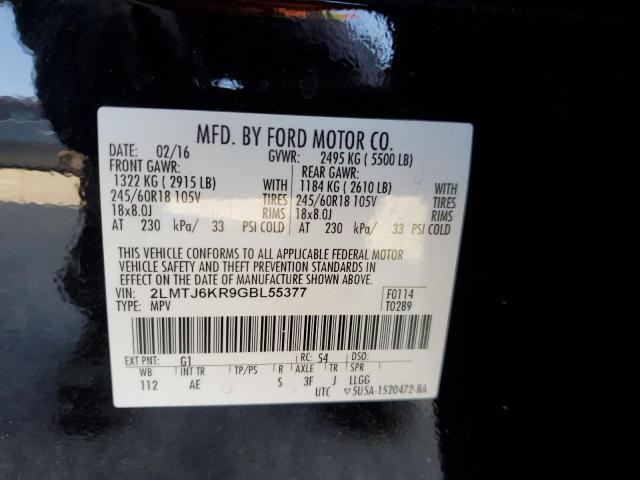 Photo 10 from auction – 2016 LINCOLN MKX SELECT with VIN 2LMTJ6KR9GBL55377