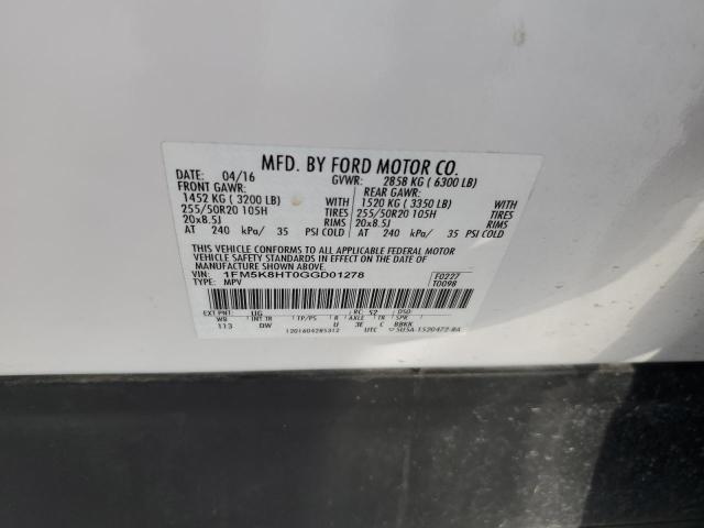 Photo 10 from auction – 2016 FORD EXPLORER P with VIN 1FM5K8HT0GGD01278