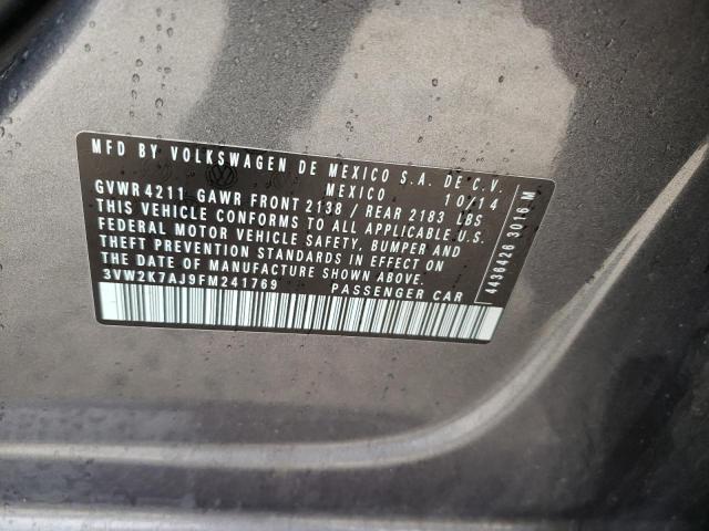 Photo 10 from auction – 2015 VOLKSWAGEN JETTA BASE with VIN 3VW2K7AJ9FM241769